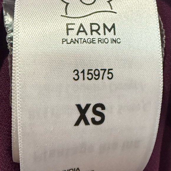 FARM RIO Ruffled Pleated Burgundy Purple Peplum Blouse Sheer Sleeve Top XS - Picture 7 of 9